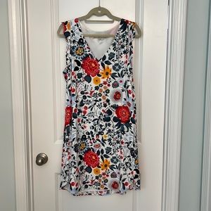 Loft sheath floral dress size L with lining